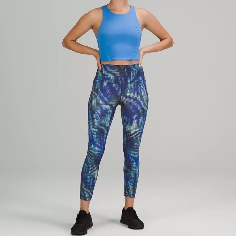 Lululemon Wunder Train HR High Rise Tight 25" Shapeshifter Flux Multi Blue Sz 14